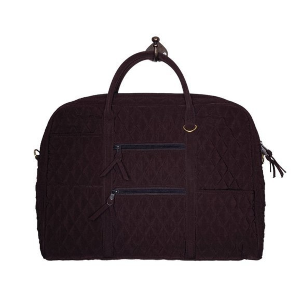 Vera Bradley Quilted Brown Microfiber Computer Laptop Bag Commuter‎ Briefcase